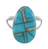 Sterling Silver Southwest Turquoise And Opal Inlay Ring Size 6-3/4 RX57591