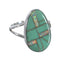 Turquoise And Opal Inlay Sterling Silver Ring Size 7-1/4 RX57768