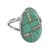 Turquoise And Opal Inlay Sterling Silver Ring Size 7-1/4 RX57768