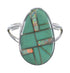 Turquoise And Opal Inlay Sterling Silver Ring Size 7-1/4 RX57768