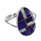 Genuine Sterling Silver Magenta Turquoise And Opal Ring Size 5-1/4 VX57648