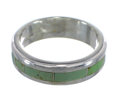 Sterling Silver And Turquoise Inlay Ring Size 5-1/2 VX58393