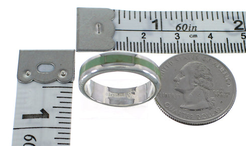 Sterling Silver And Turquoise Inlay Ring Size 5-1/2 VX58393