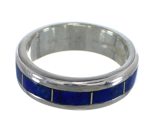 Genuine Sterling Silver Lapis Inlay Ring Size 6-3/4 RX57840