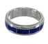 Genuine Sterling Silver Lapis Inlay Ring Size 6-3/4 RX57840