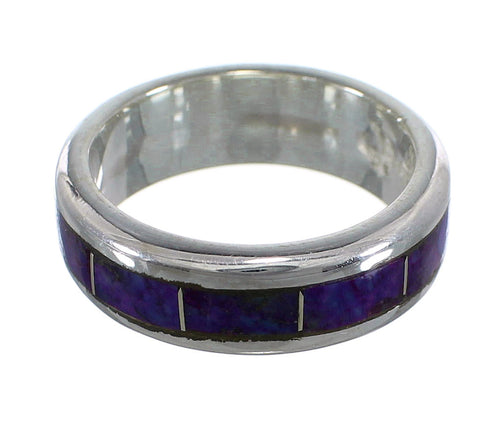 Southwest Genuine Sterling Silver Magenta Turquoise Inlay Ring Size 6-3/4 VX58953