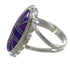 Southwest Authentic Sterling Silver Magenta Turquoise Inlay Jewelry Ring Size 6 VX58963