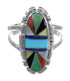 Southwest Multicolor Inlay And Genuine Sterling Silver Ring Size 4-3/4 VX58723