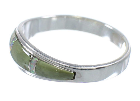 Southwestern Turquoise Opal Sterling Silver Ring Size 6-1/4 RX57313