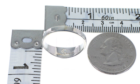 Southwestern Multicolor Inlay Silver Jewelry Ring Size 8-3/4 VX58793