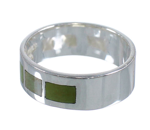 Southwest Genuine Sterling Silver And Turquoise Inlay Jewelry Ring Size 6-3/4 VX58432