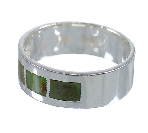 Turquoise Inlay And Genuine Sterling Silver Southwest Jewelry Ring Size 4-3/4 VX58453