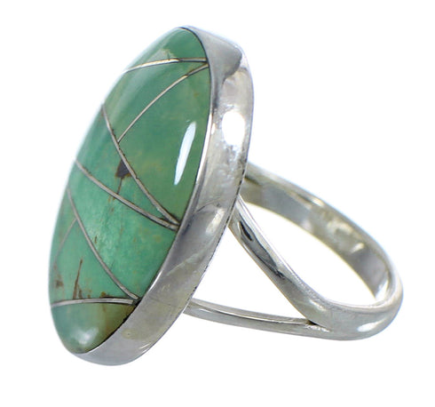 Genuine Sterling Silver And Turquoise Southwest Jewelry Ring Size 4-3/4 VX57262