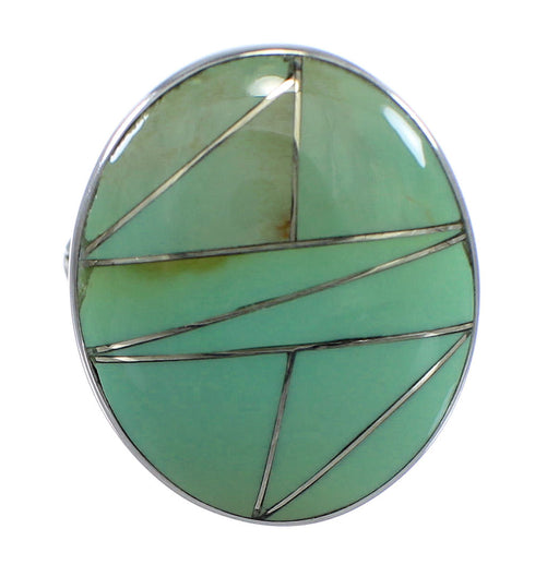 Genuine Sterling Silver And Turquoise Inlay Southwest Jewelry Ring Size 6-1/2 VX57265