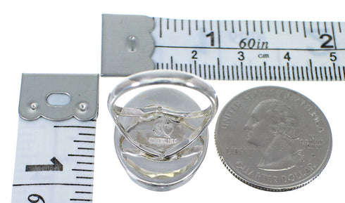 Turquoise Inlay And Sterling Silver Southwestern Ring Size 5-3/4 WX59105