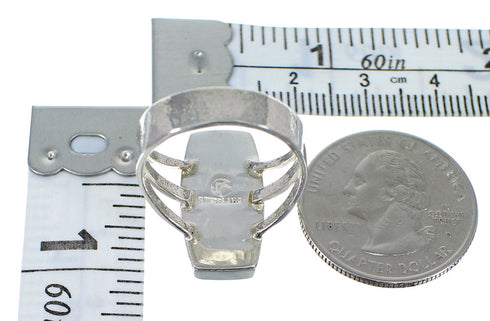 Turquoise Inlay And Genuine Sterling Silver Ring Size 6-1/4 VX57296