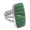 Southwest Turquoise Inlay And Genuine Sterling Silver Jewelry Ring Size 7-3/4 VX57357