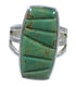 Southwest Turquoise Inlay And Genuine Sterling Silver Jewelry Ring Size 7-3/4 VX57357