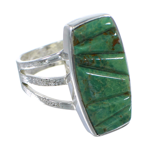 Southwest Turquoise And Sterling Silver Jewelry Ring Size 8-1/4 VX57361