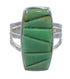 Turquoise Inlay And Silver Southwest Ring Size 6-3/4 VX57367