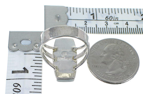 Genuine Sterling Silver And Turquoise Inlay Jewelry Ring Size 8-1/4 VX57375