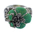 Turquoise Sterling Silver Flower Dragonfly Ring Size 5-3/4 RX82557