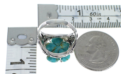 Sterling Silver Turquoise Flower Dragonfly Ring Size 7-1/2 RX82611