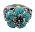 Turquoise Flower Dragonfly Genuine Sterling Silver Ring Size 5-1/2 RX82659