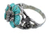 Turquoise Flower Dragonfly Genuine Sterling Silver Ring Size 5-1/2 RX82659