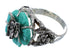 Authentic Sterling Silver Turquoise Flower Dragonfly Ring Size 5-1/4 RX82689