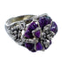 Southwest Magenta Turquoise Flower Dragonfly Silver Ring