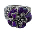 Southwest Magenta Turquoise Flower Dragonfly Silver Ring