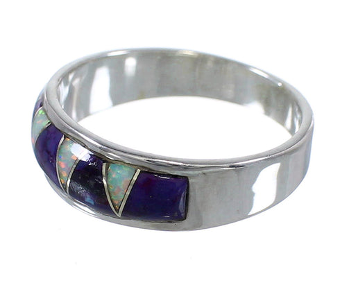 Authentic Sterling Silver Opal And Magenta Turquoise Southwest Jewelry Ring Size 6-3/4 VX57848