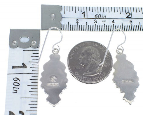 Southwest Sterling Silver Turquoise Hook Dangle Earrings WX57612