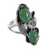 Genuine Sterling Silver And Turquoise Flower Ring Size 7-3/4 RX60186