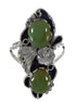 Sterling Silver Flower And Turquoise Ring Size 6-3/4 RX60205