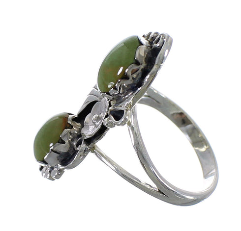 Sterling Silver Flower And Turquoise Ring Size 6-3/4 RX60205