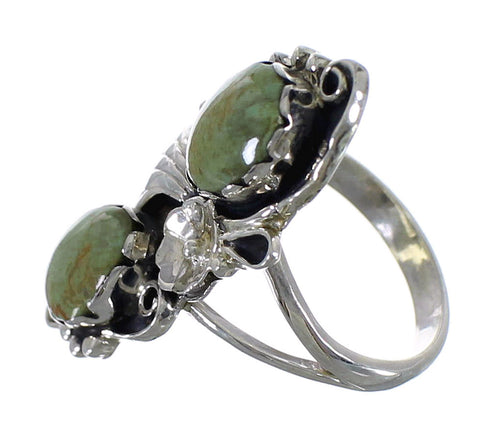 Turquoise Southwest Sterling Silver Flower Ring Size 5-1/2 RX60245