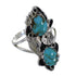 Sterling Silver Flower Southwest Turquoise Ring Size 4-3/4 RX60310
