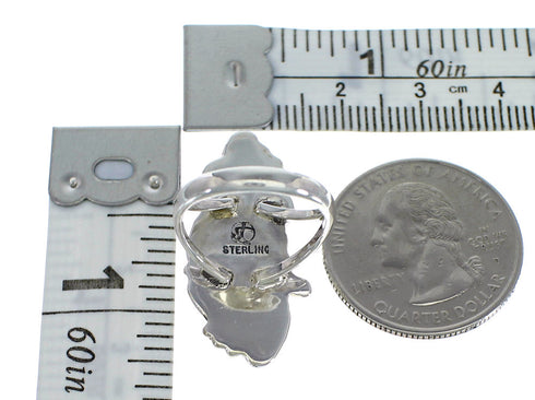 Sterling Silver Flower Southwest Turquoise Ring Size 4-3/4 RX60310