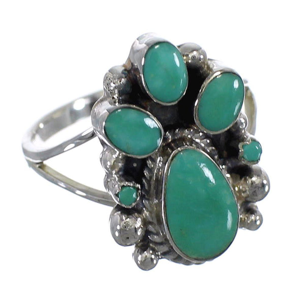 Turquoise Genuine Sterling Silver Southwestern Ring Size 7-1/4 RX60370
