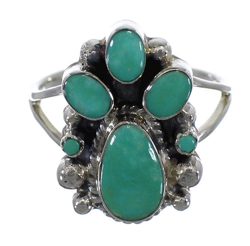 Turquoise Genuine Sterling Silver Southwestern Ring Size 7-1/4 RX60370