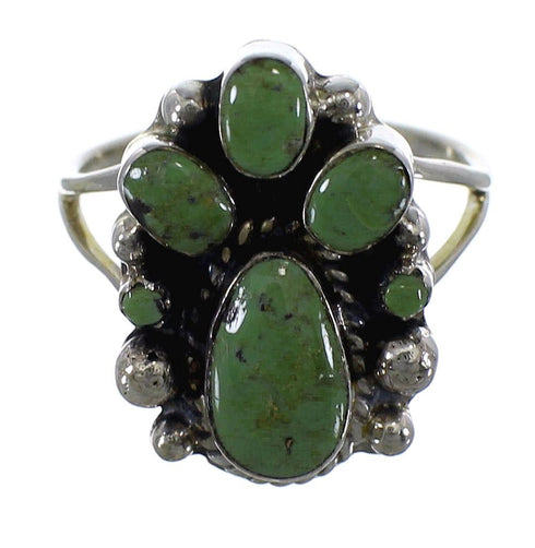 Southwest Sterling Silver Turquoise Ring Size 5-1/4 RX60395