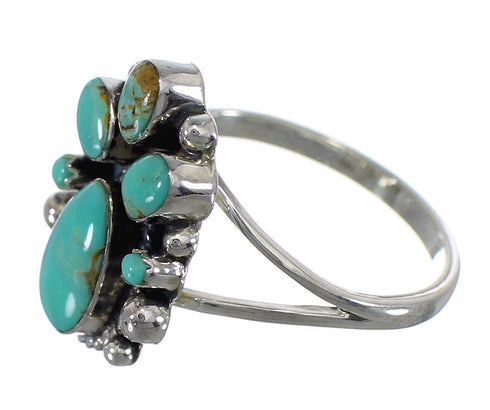 Sterling Silver Southwest Turquoise Ring Size 8-1/2 RX60403