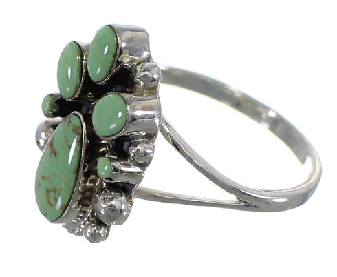 Authentic Sterling Silver Southwestern Turquoise Ring Size 7-3/4 RX60412
