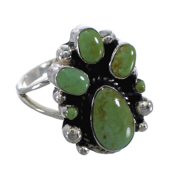Southwestern Turquoise Genuine Sterling Silver Ring Size 7-1/4 RX60421