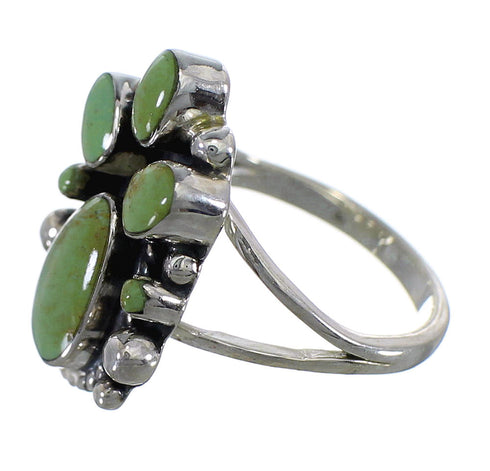 Southwestern Turquoise Genuine Sterling Silver Ring Size 7-1/4 RX60421