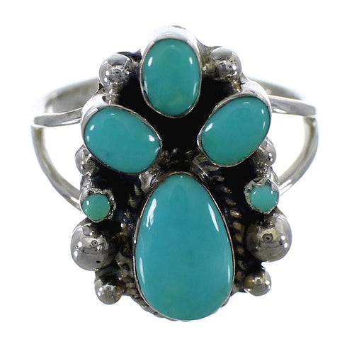 Authentic Sterling Silver Southwest Turquoise Ring Size 4-3/4 RX60423