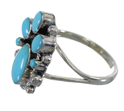 Genuine Sterling Silver Southwest Turquoise Ring Size 6-3/4 RX60434
