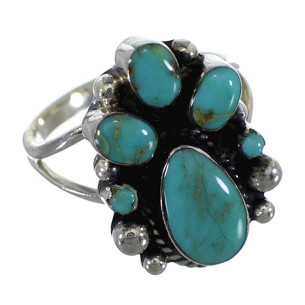 Genuine Sterling Silver Turquoise Ring Size 6-1/4 RX60450